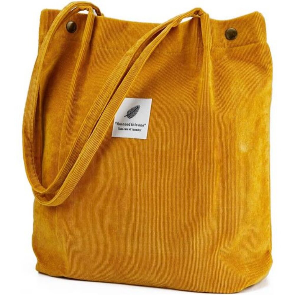 Corduroy Tote‎ Bag Cute Tote Bags for Women Shoulder Bag with Inner Pocket for